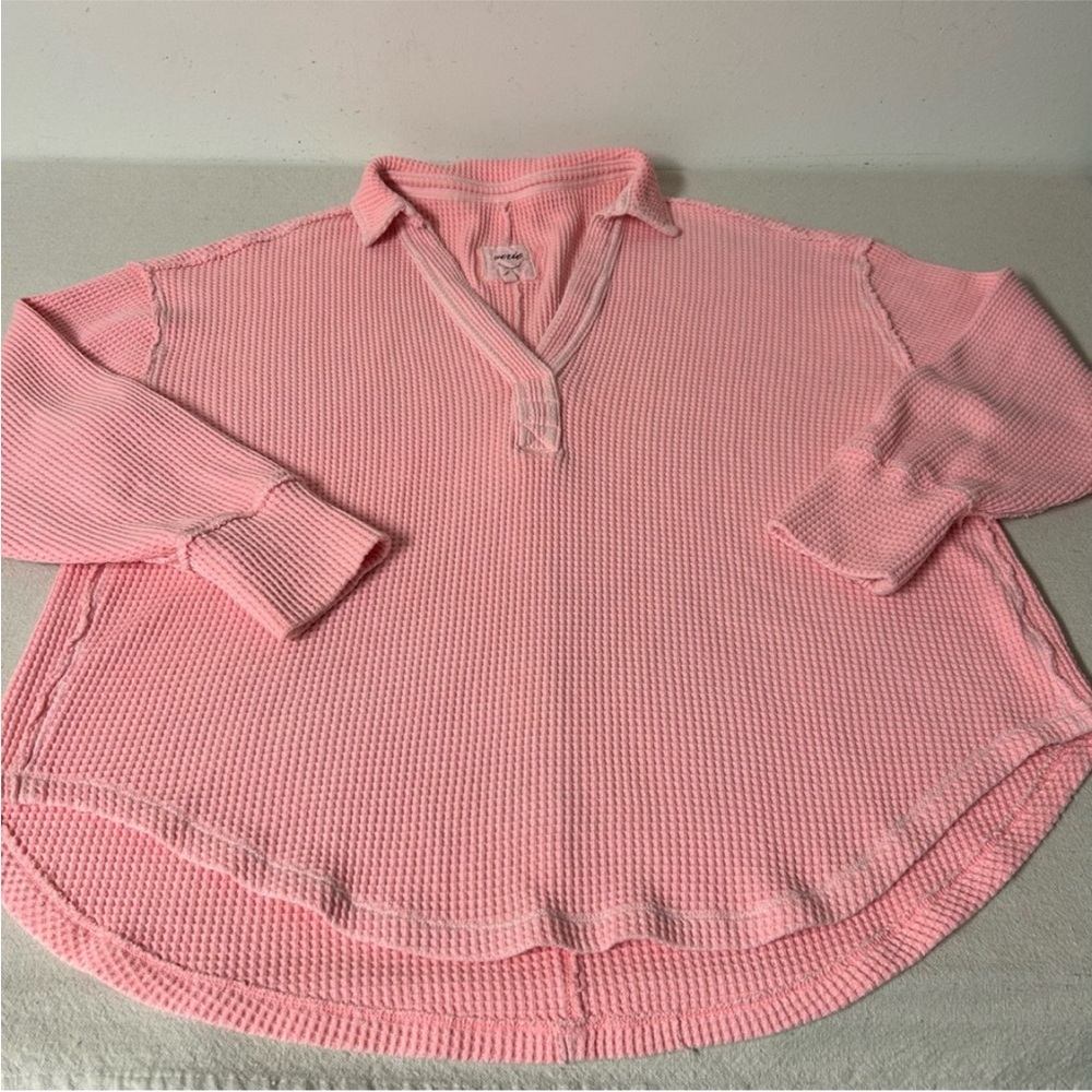 Aerie Top Women’s Medium Pink Waffle Knit - Picture 4 of 4